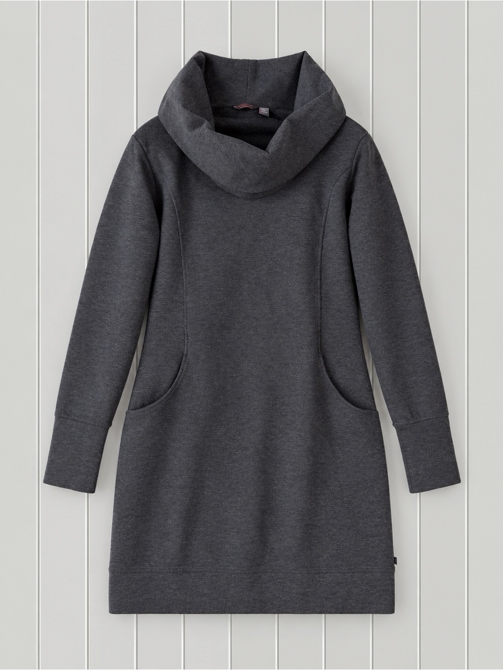 Merrell Woman Gray Tunic Relax Cowl Neck Sweater Dress LARGE Lagenlook Cozy